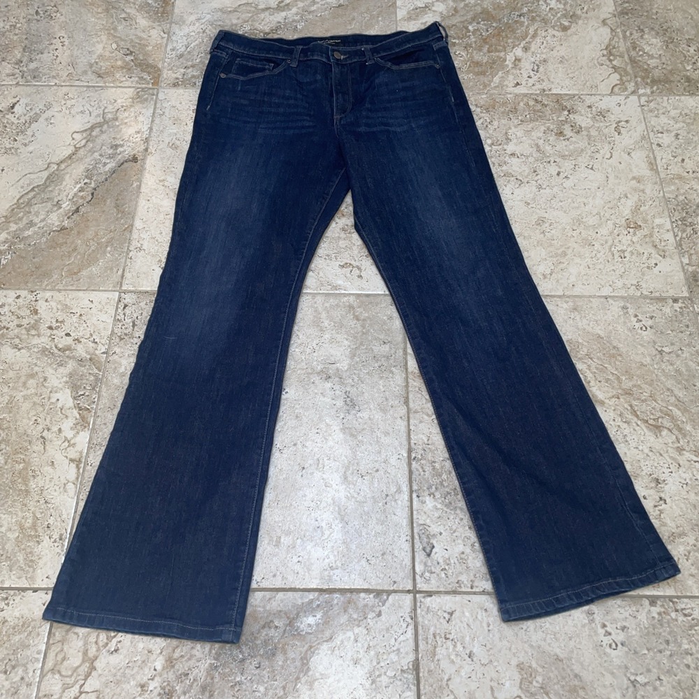 Banana Republic Dark Denim Stretch Slim Boot Cut Women's Size 32/14R EUC